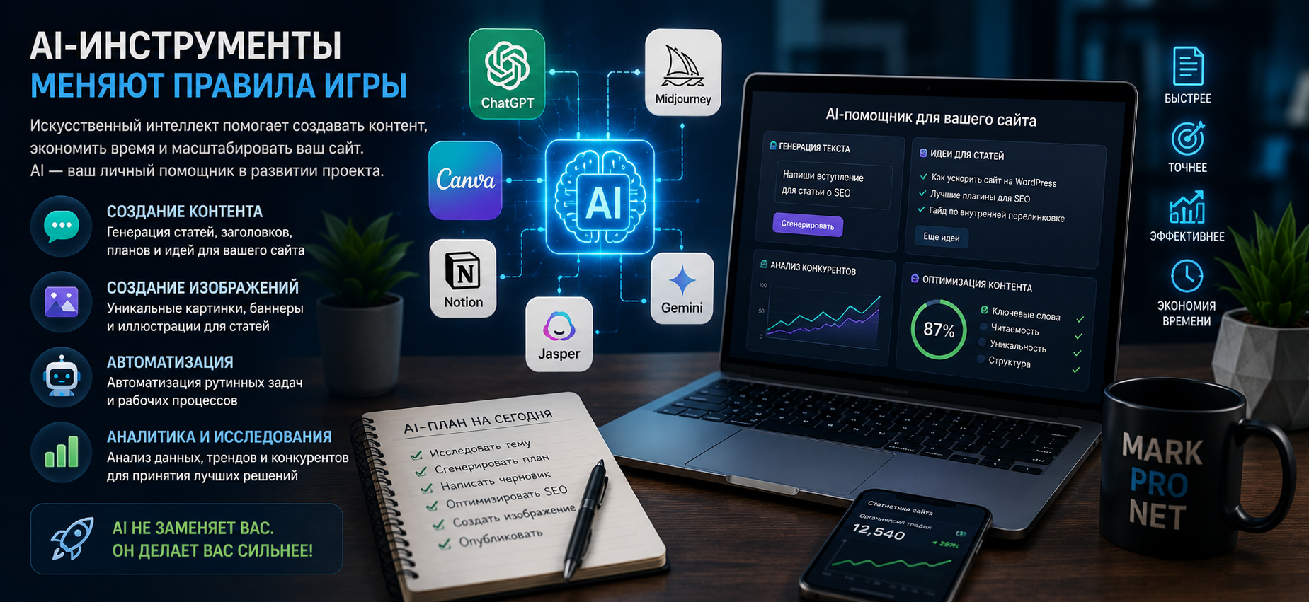 AI-инструменты для создания контента и развития сайта
