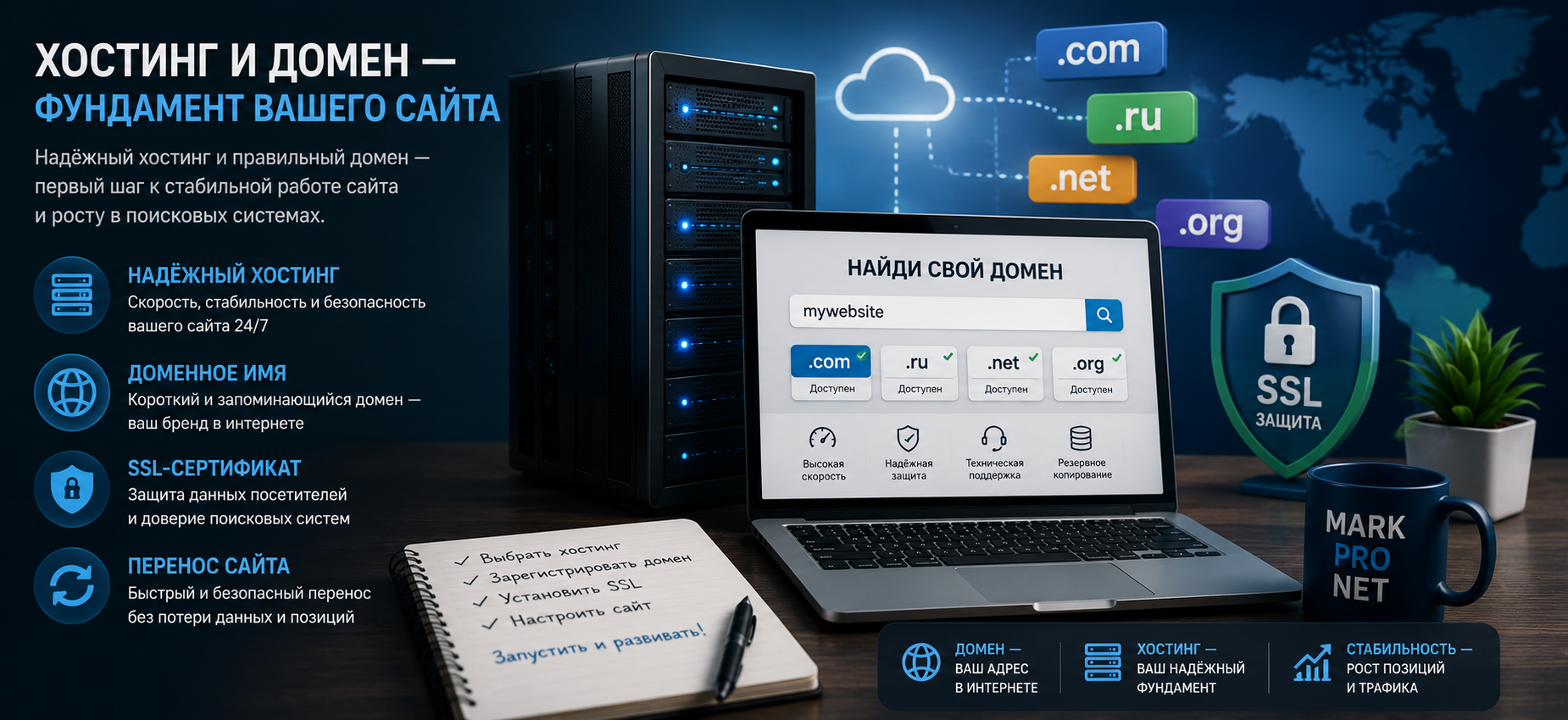 Выбор хостинга и домена для сайта