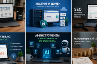 Создание сайта на WordPress, SEO, хостинг, AI-инструменты и монетизация сайта — основные направления MarkProNet